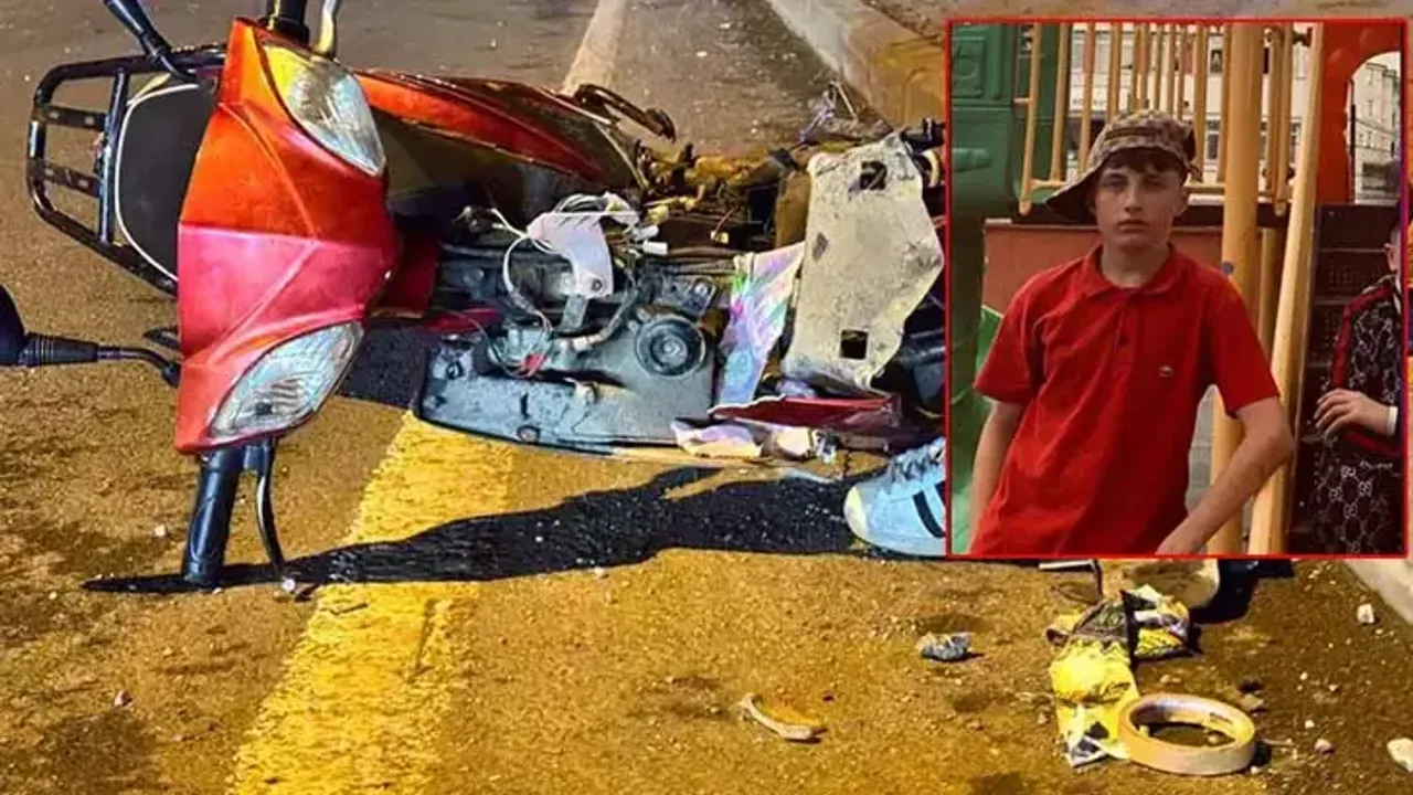 Otomobilin çarptığı elektrikli bisikletteki 13 yaşındaki çocuk hayatını kaybetti