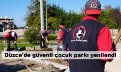 Düzce'de güvenli çocuk parkı yenilendi