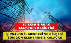 Şırnak'ın il merkezi ve 5 ilçesi tüm gün elektriksiz kalacak -10 Ekim Şırnak elektrik kesintisi