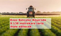 Enez Sütçüler Köyü’nde 9.138 metrekare tarla ihale edilecek