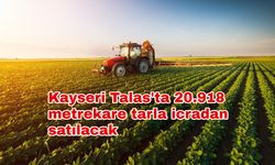 Kayseri Talas'ta 20.918 metrekare tarla icradan satılacak