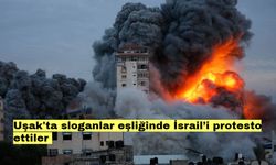 Uşak'ta sloganlar eşliğinde İsrail’i protesto ettiler