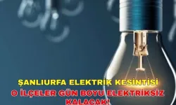 11 Ağustos 2024 Pazar Şanlıurfa elektrik kesintisi en çok hangi ilçeleri etkileyecek?