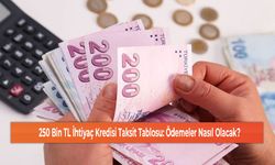 250 Bin TL İhtiyaç Kredisi Taksit Tablosu: Ödemeler Nasıl Olacak?