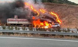 Balıkesir’de korkunç kaza: Araçlar alevler içinde kaldı