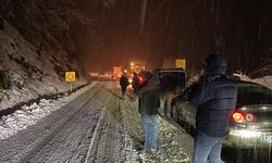 Artvin'de kar esareti: Araçlar yolda kaldı, uzun kuyruklar oluştu!