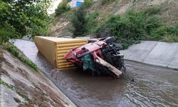 Dereye uçan tır sürücüsü hayatını kaybetti
