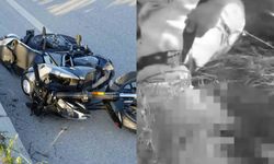 Feci kaza! Trafik levhasına çarpan motosikletli gencin bacağı koptu!