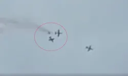 Havada dehşet anları...Gösteri uçuşunda faciadan dönüldü: 3 uçak havada çarpıştı!