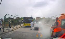 Trafikte tartıştığı bıçaklı saldırgana yangın tüpüyle müdahale etti