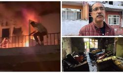 Yangına müdahale ederken balkondan atladı