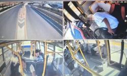 Korku dolu anlar kamerada! Kalp krizi geçiren halk otobüsü şoförü hayatını kaybetti