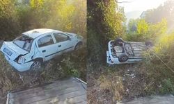 Tatilde faciadan dönüldü: Otomobil şarampole uçtu