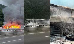 Yolcu otobüsü Anadolu Otoyolu'nda alevlere teslim oldu