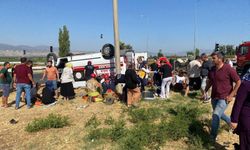 Ambulansın takla attığı feci kaza! 7 kişi yaralandı, itfaiye seferber oldu
