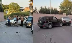 Kavga ettiği eşinin otomobiline çarpıp hurdaya çevirdi