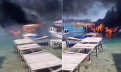 İzmir Çeşme'de marina yangını: 5 tekne küle döndü