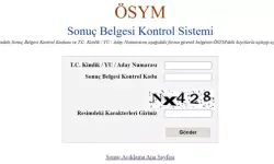 ÖSYM sonuç belgesi kontrol kodu nedir?