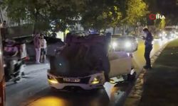 Sürücü direksiyon hakimiyetini kaybetti, otomobil takla attı