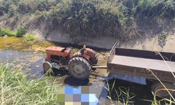 Sulama kanalına devrilen traktörün sürücüsü yaşamını yitirdi