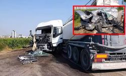 Tanker, otomobil ve kamyona çarptı 2 kişi yaralandı