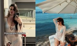 Havaalanına bikiniyle gelen Derin Talu üstünün aranmasına tepki gösterdi
