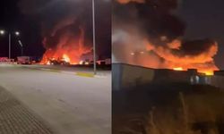 Endüstri bölgesinde korkutan yangın: Akaryakıt tankerleri ve iş makineleri alev alev yandı!