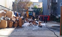 Fabrika bahçesinde yangın paniği