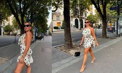 Hadise puantiyeli elbisesiyle Paris sokaklarını podyuma çevirdi