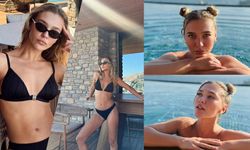 Melisa Döngel Bodrum'da yılın son sıcak günlerini yaşıyor