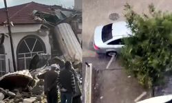 Facia kıl payı atlatıldı: Cami minaresi yoğun yağışa dayanamadı!