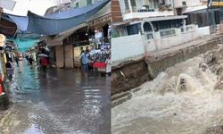 İzmir Tarihi Kemeraltı Çarşısı’nda birçok iş yeri sular altında kaldı