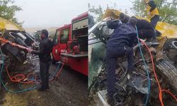 İki kamyonun çarpıştığı feci kazada acı bilanço: 1 ölü