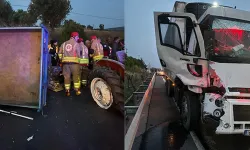 Kamyon traktöre çarptı: 1 kişi öldü, 6 kişi yaralandı