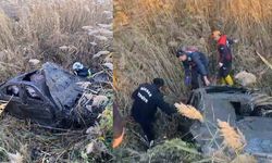 Tarlaya devrilen otomobildeki 2 kişi hayatını kaybetti, 1 kişi yaralandı