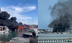 Çeşme'de tekneler alevlere teslim oldu