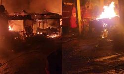 Ahırda çıkan yangın felakete dönüştü: Evler ve araçlar kül oldu