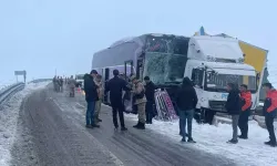 Yolcu otobüsü kamyona çarptı: 9 yaralı