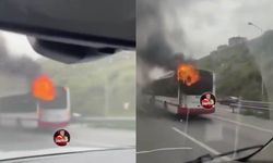 Bornova istikameti Karşıyaka kavşağında ESHOT otobüsünde yangın