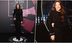 Ödül törenine katılan Demet Özdemir'in pozlarına beğeni yağdı