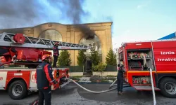İzmir Menderes'te korkutan fabrika yangını