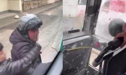 Trafik tartışması şiddete döndü: Kaskını silah gibi kullandı