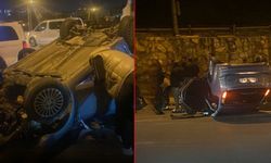 İzmir Konak'ta otomobil ters döndü: 4 kişi yaralandı