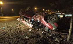 Takla atan otomobilin sürücüsü hastanede hayatını kaybetti