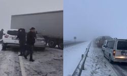 Yoğun kar zincirleme kazaya yol açtı: Yol kapandı, yaralılar var!