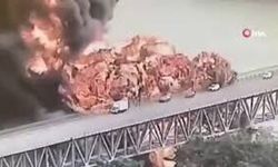 Amerika Köprüsü'nde yakıt kamyonu patladı: Ölü ve yaralılar var