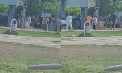 Okul yanında sopalı ve tüfekli kavga: Korku dolu anlar kamerada!