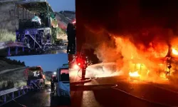 Denizli’de facia: Bariyerlere çarpan yolcu otobüsü alev aldı, 8 ölü 33 yaralı...