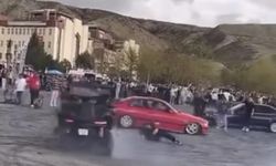 Modifiye araç etkinliğinde kaza: Drift yapan otomobil görevliye çarptı