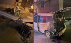 Otomobil ile çarpışan 21 yaşındaki motosiklet sürücüsü öldü